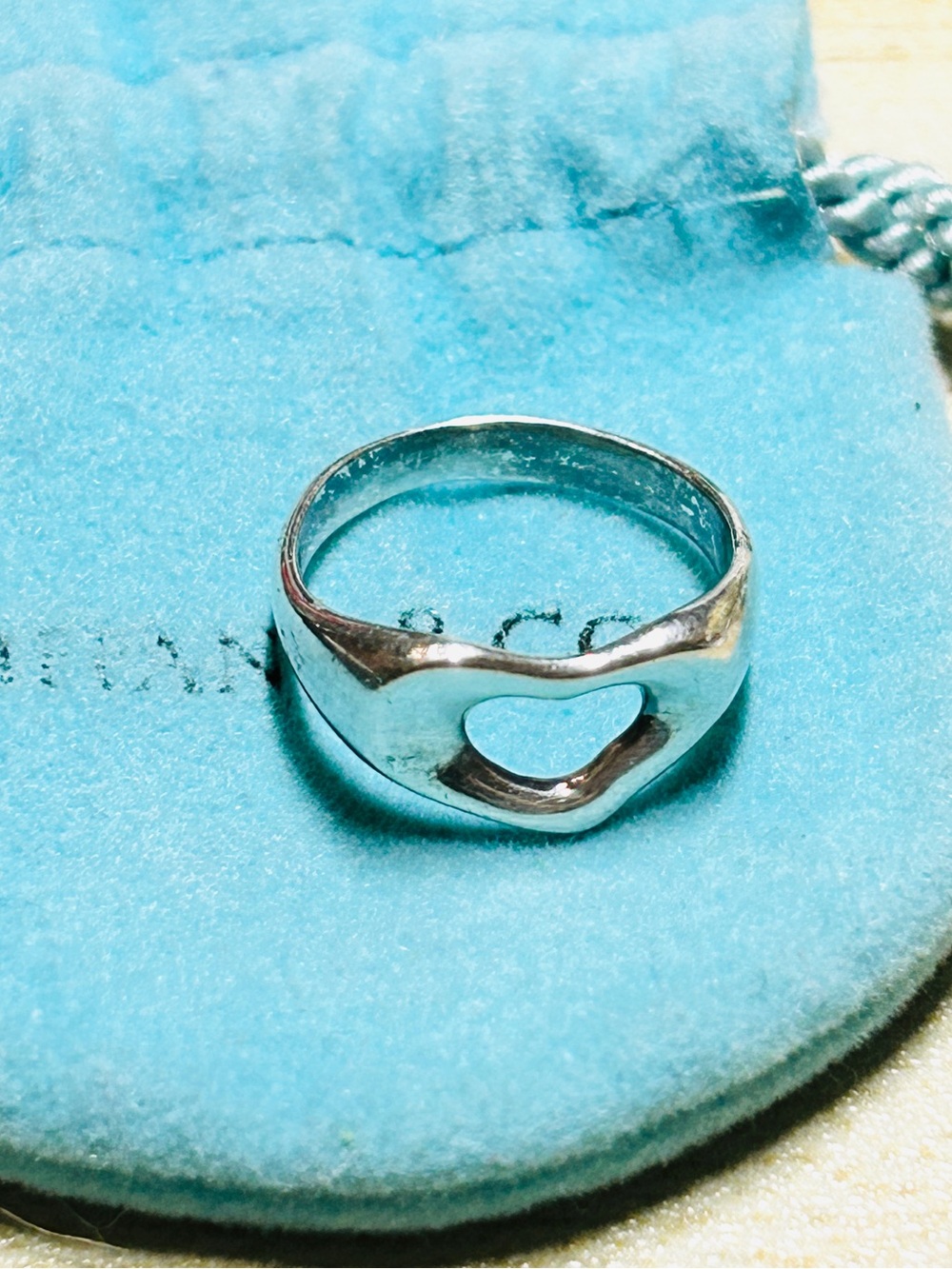 Authentic Tiffany & Co. Elsa Peretti Open Heart Ring - Size 5